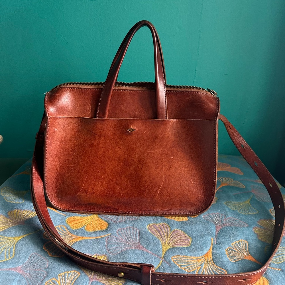 Madewell Brown Leather Crossbody Satchel